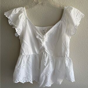 JAPNA romantic boho top - size Small - cottagecore feminine festival crop shirt